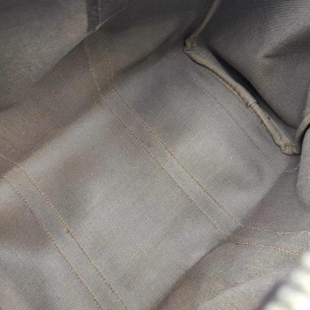 Gucci Beige Monogram GG Canvas Satchel with Brown Leather Handles